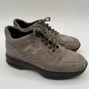Hogan Interactive Sneakers Umber Brown Suede Mens Sz UK 5 US 6 Made In Italy
